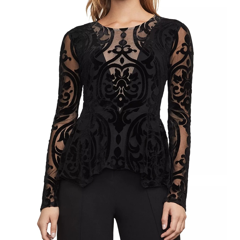Bcbgmaxazria Velvet peplum top